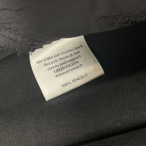 EILEEN FISHER Pants 3X Plus Tencel Twill Tapered Ankle Button Cuff Utility Black - Picture 12 of 16